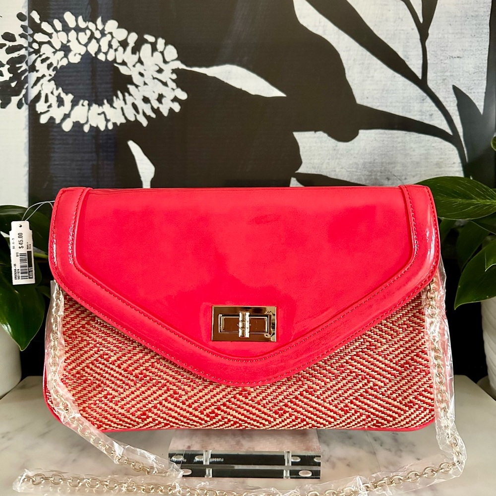NWT ALDO Envelope Clutch Bag with removable gold tone chain strap